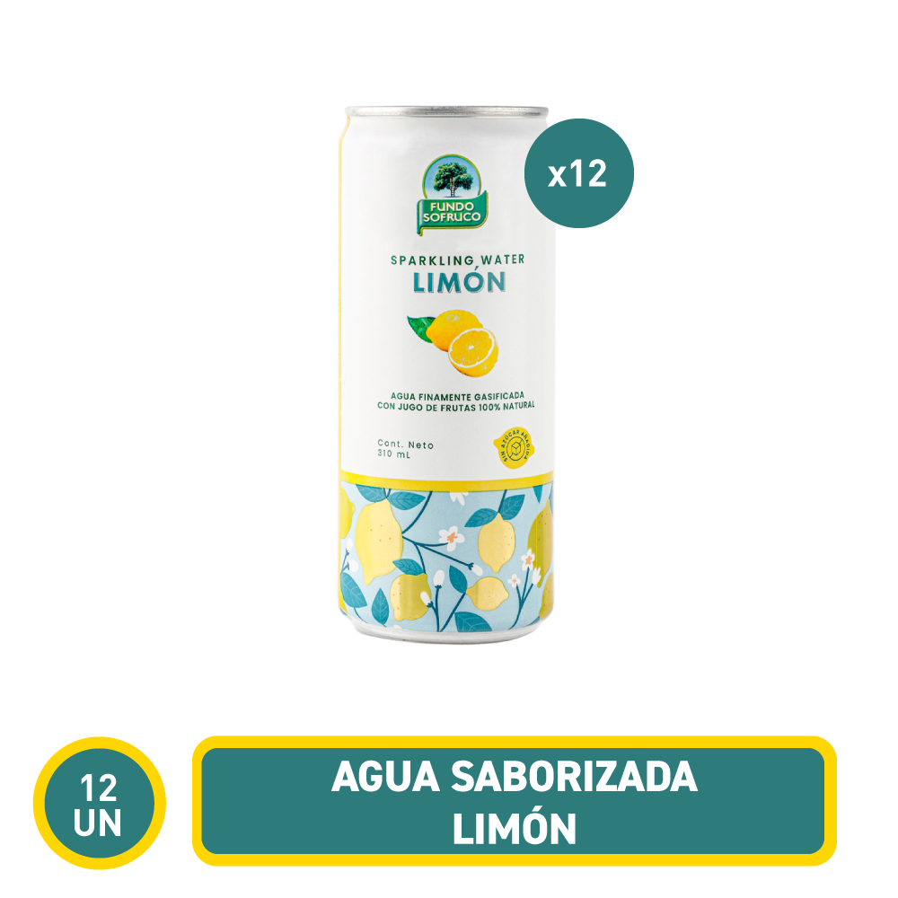Agua Saborizadas Limón 310 ml (12 unidades)