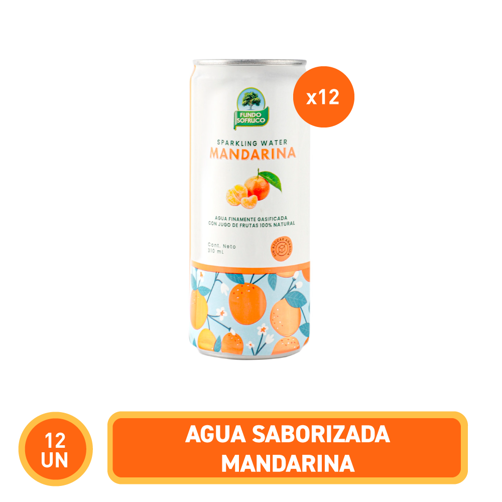 Agua Saborizadas Mandarina 310 ml (12 unidades)