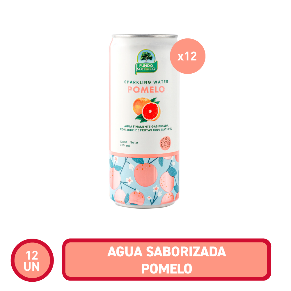 Agua Saborizadas Pomelo 310 ml (12 unidades)