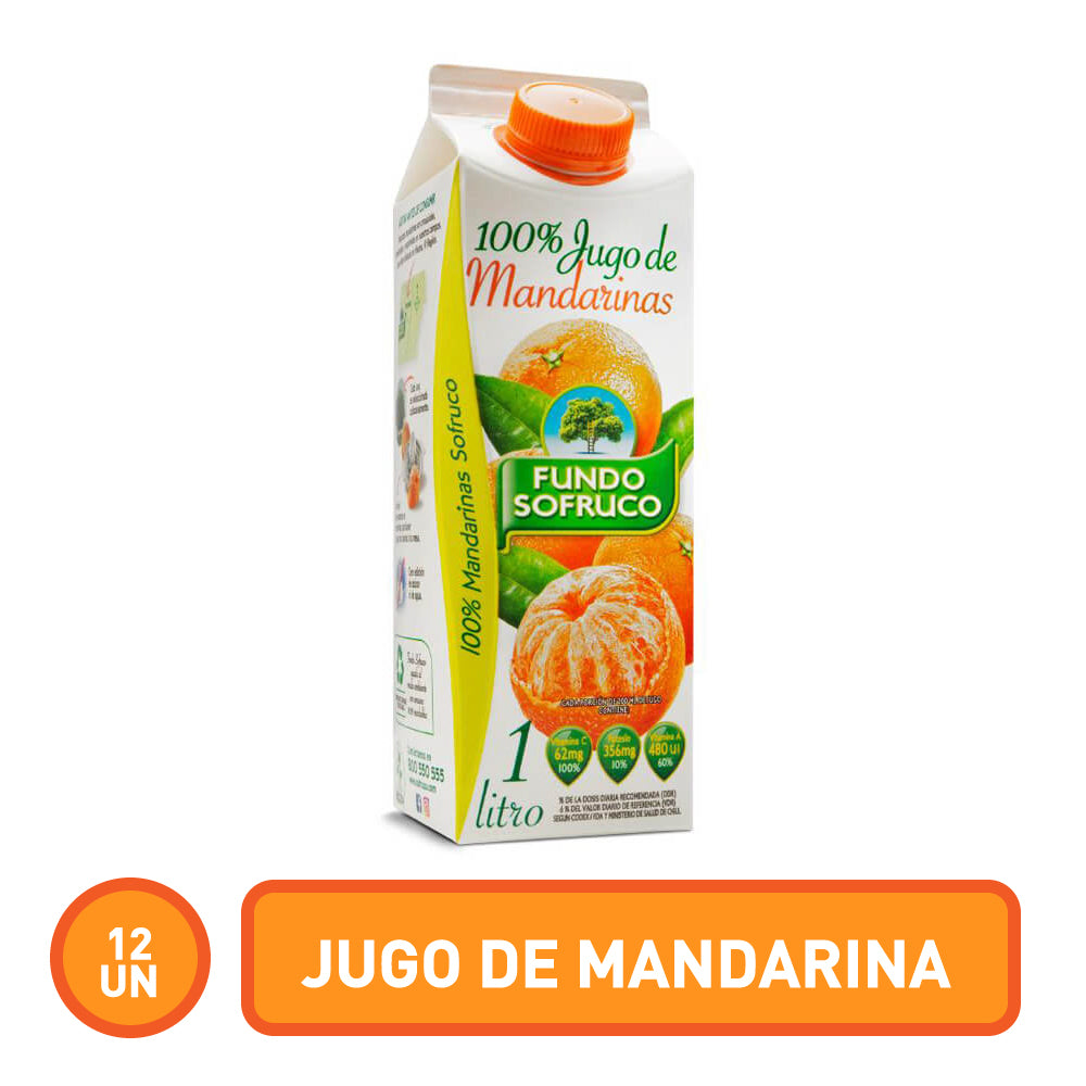Jugo 100% Natural de Mandarina 1 Litro (12 Unidades)