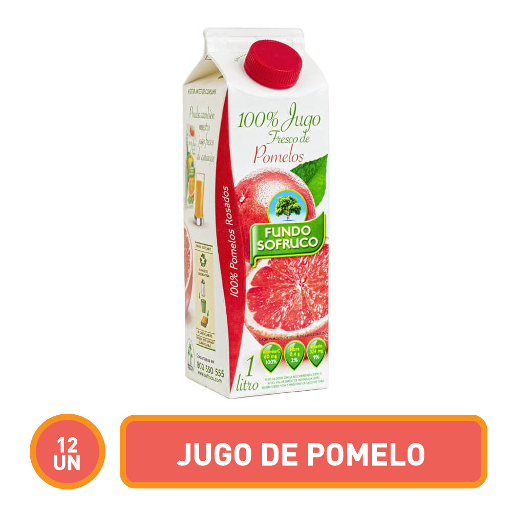 Jugo 100% Natural de Pomelo 1 Litro (12 Unidades)