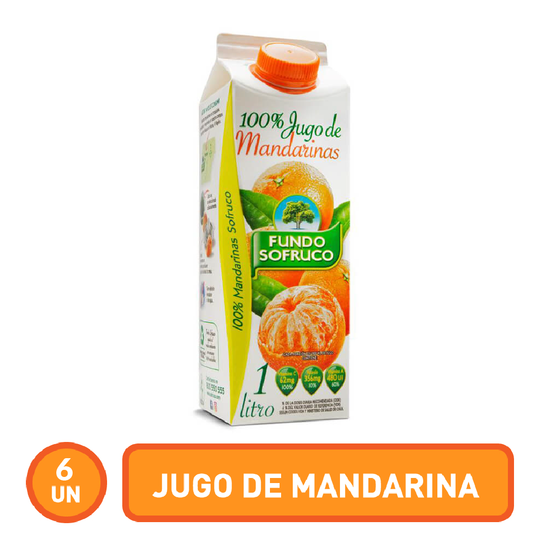 Jugo 100% Natural de Mandarina 1 Litro (6 Unidades)